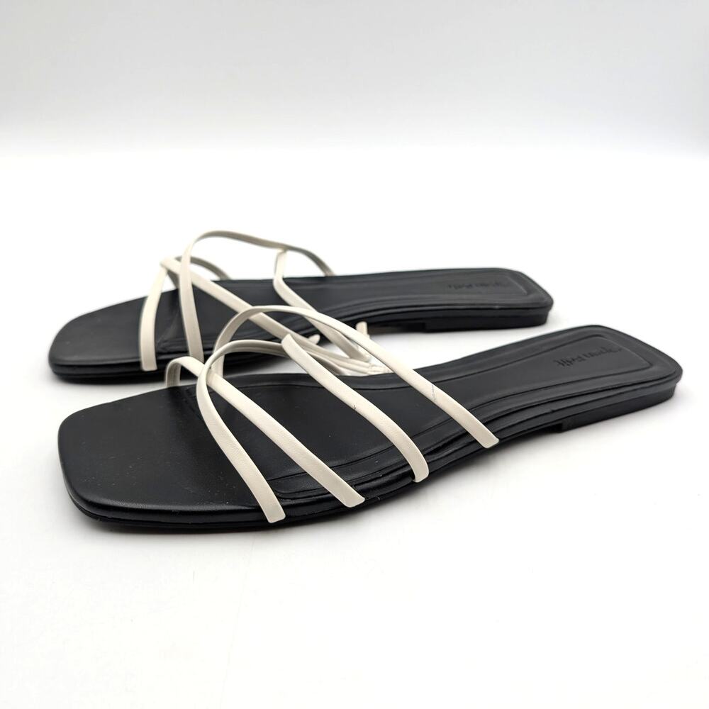 Open Edit Korva Slide Sandals Open Toe Women's White Size US11M EU41.5